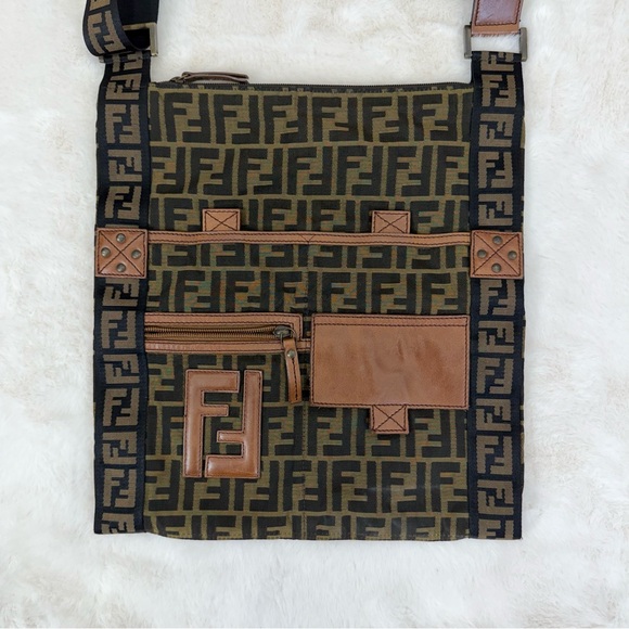 Fendi Zucca canvas and leather Crossbody Tote bag - Picture 1 of 4